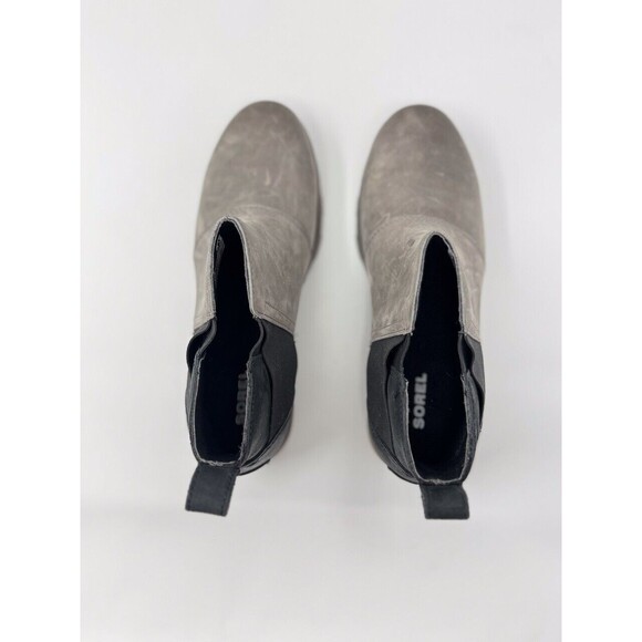 Sorel Boots Gray Leather Emelie Chelsea Ankle Bootie Pull On NL3719-052 US 8 - Picture 10 of 10